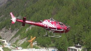 AIR ZERMATT Spektakulärer Start und Landung  Eurocopter AS 350 Ecureuil