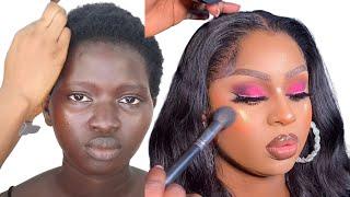 100M Views  VIRAL ⬆️ BLACK BARBIE MAKEUP TRANSFORMATION  HAIR AND MAKEUP TRANSFORMATION