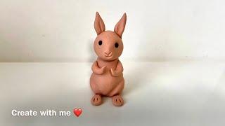 ️ Clay art -how to make an Easter bunny rabbit model craft tutorial. super easy DIY