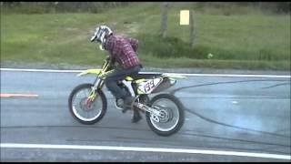 rmz 250 burnout and wheelie