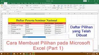 Cara Membuat Pilihan di Microsoft Excel Part 1