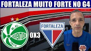 JUVENTUDE 0 X 3 FORTALEZA LAION VENCE BEM E SE MANTEM MUITO FORTE NO G4 MOISES MARCOU UM GOLAÇO