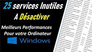 COMMENT AMÉLIORER LES PERFORMANCES DE SON PC WINDOWS  Désactiver les services inutiles windows