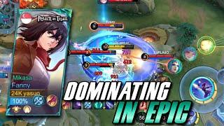 LATE GRIND DOMINATING IN EPIC RANK  FANNY GAMEPLAY  MLBB