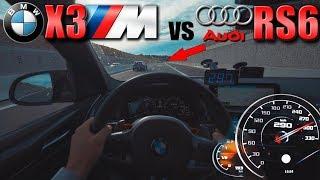 BMW X3M Competition meets Audi RS6 on German Autobahn