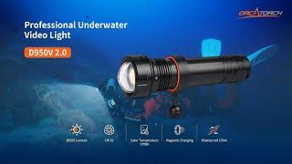 OrcaTorch New Update D950V2.0 High CRI Underwater Ultimate Video Dive Light