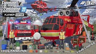 PUTTING OUT FOREST FIRE WITH HELICOPTER  Forestry ON Holmakra  Farming Simulator 22  Episode 32