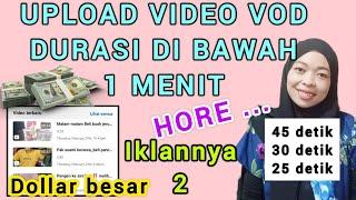 VIDEO VOD DURASI DI BAWAH 1 MENIT ADA IKLANNYAFACEBOOK PROFESIONAL