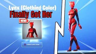 BRAND NEW BRIGHT RED LYNX SKIN