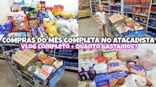 COMPRAS DO MÊS NO ATACADISTA  QUANTO GASTEI  MOSTREI TUDO  VLOG NO MERCADO  TENDA ATACADO