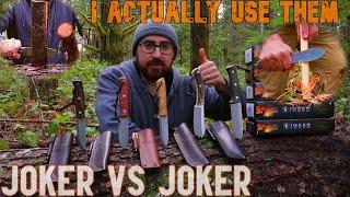 Joker Knives  Nomad vs Nessmuk vs Ember vs Nordico vs Campero  FIELD TEST COMPARISION REVIEW