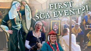 My first SCA reenactment event? Sewing for a weekend historical costuming event vlog