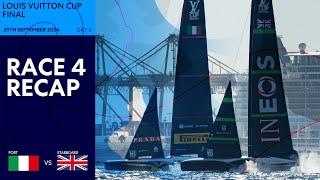 Louis Vuitton Cup Final Race 4 Recap  Luna Rossa Prada Pirelli vs INEOS Britannia