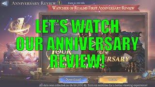 Watching our Anniversary Review Video Watcher Of Realms