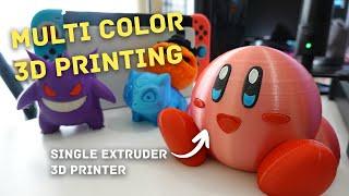 Multi Color 3D Printing With Single Extruder Printer