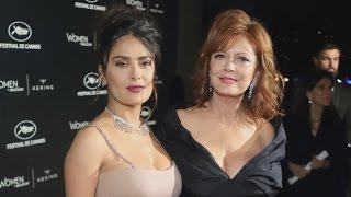 Salma Hayek and Susan Sarandon Hilariously Compare Cleavage