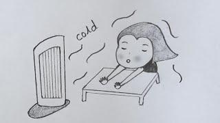 HOW TO DRAW A SUMMER AIR CONDITIONING COLD AT HOMEEASY DRAWING#pencildrawing @TamilNewArt