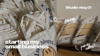 studio vlog 01  starting my small totebag business Pack orders with me  PH 