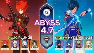 C3 Kaeya Hyperfridge & C4 Diluc Plunge - Spiral Abyss 4.7 - Genshin Impact