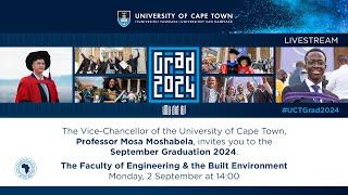 Engineering & Built Environment graduation ceremony – 1400 on 2 September 2024