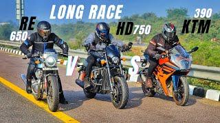 RE Continental GT650 Vs HD Streetrod-750 Vs Ktm RC390  Tripple Battle Ka Dhamaal  KSC VLOGS