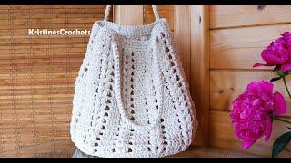 How To Crochet Puff Stitch Bucket Tote Bag