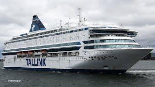 SILJA EUROPA  the largest ferry ever built by MEYER WERFT shipyard  departure from Tallinn  4K