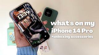 what’s on my iPhone 14 Pro? home screen & new lock screen + unboxing accessories ft. elago