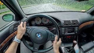 Driving My BMW E39 M5 - Swapping V8s in Torrential Rain POV Binaural Audio