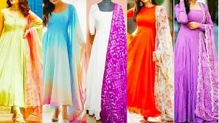 Plain Dress Designs With DupattaLatest Long Dress Dupatta Ideas