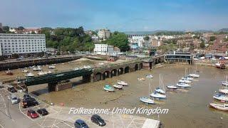 Folkestone from the air England - DJI Drone 4K