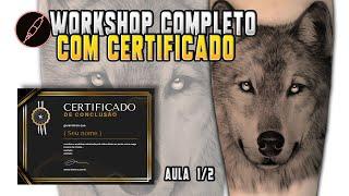 Como fazer tatuagem de lobo workshop completo 12