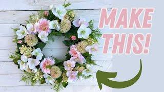 How to Make a Spring and Summer Dahlia Wreath step by step wreath tutorial