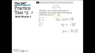 SAT Practice Test #2 Math Module 2 Problem #12