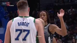 Luka Doncic jawing with Claxton is hilarious 