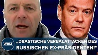 PUTINS KRIEG Drastische unflätige Verbalattacken des ehemaligen russischen Präsidenten