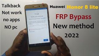 Honor 8 lite FRP Bypass New method 2022  Huawei Honor PRA LA1 frp bypass NEW Update