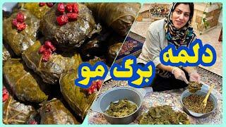 طرز تهیه دلمه برگ مو ، آموزش آشپزی ساده ، غذای خوشمزه ایرانی