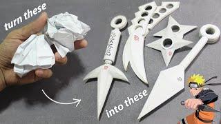 EASY PAPER ART  How to make Realistic Paper Ninja Weapon  Compilation FREE TEMPLATE