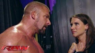 Stephanie begs Triple H not to hurt Mr. McMahon Raw June 10 2013