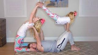 HILARIOUS FAMILY YOGA CHALLENGE Trying impossible poses