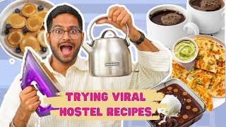 TESTING VIRAL HOSTEL RECIPES  CRAZY WAYS TO MAKE FOOD IN A KETTLE AND USING IRON 