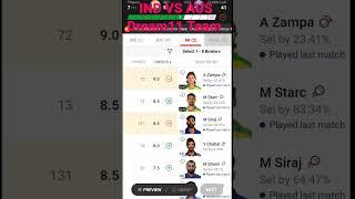 IND vs AUS Dream11 Team  AUS vs IND Dream11 Team Prediction  3rd ODI