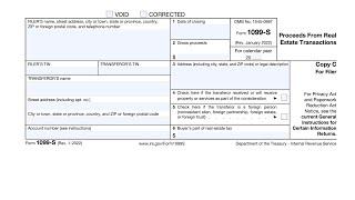 IRS Form 1099-S walkthrough Proceeds From Real Estate Transactions