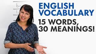 English Vocabulary Hack 15 words 30 meanings