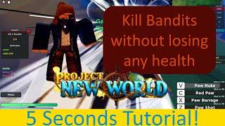 How to kill Level 10 Bandits in Project New World Roblox game without losing any health?