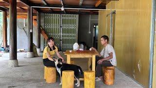 Ninh And His Father Installed Another Set Of Wooden Tables And Chairs On The Floor.