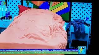 BBNAIJA 2022  SEASON 7 - LEVEL UP Adekunle and Allisons moment under the duvet.