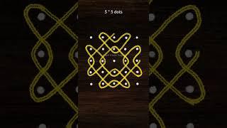 Simple 5 dots rangoli  Easy Chikku Kolam Design  Beginners Dots Muggulu  Daily Kolam  #shorts