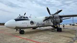 IrAero An-26-100  Flight from Yakutsk to Lensk  Ice Drift on Lena River